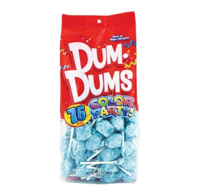Dum Dums Light Blue- Blue Raspberry Lollipops 75ct.