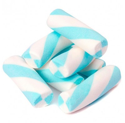 Puffy Poles Swirled Marshmallows Light Blue & White