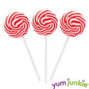 Squiggly Lollipops Petite Red & White 48ct.